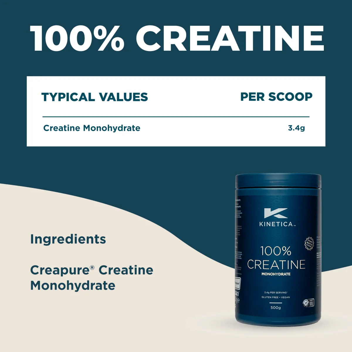 100% Creatine Monohydrate - Unflavoured 500g
