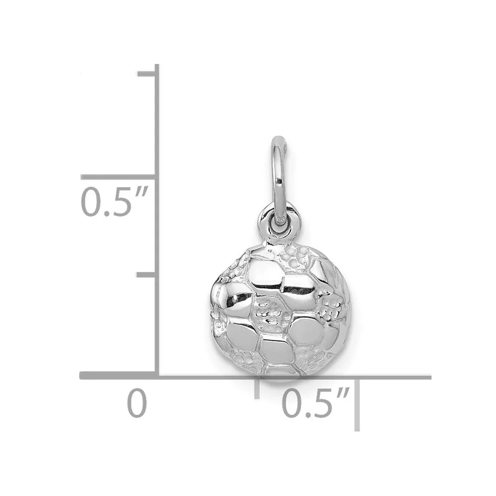 14k White Gold Soccer Ball Charm