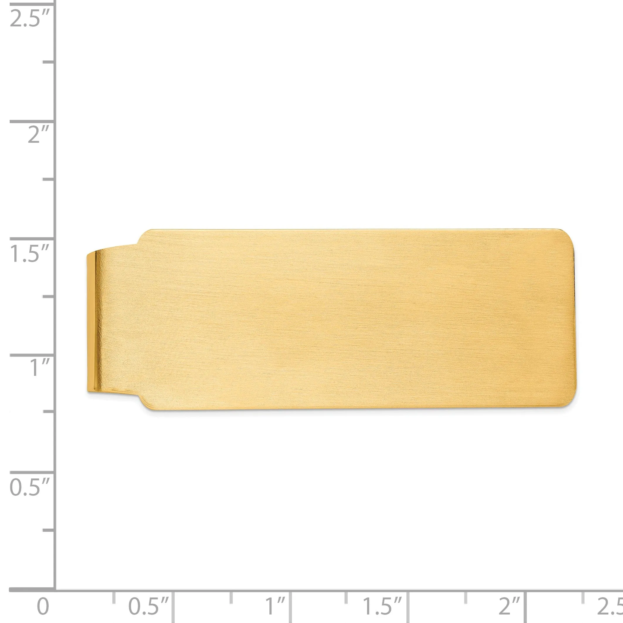14k Yellow Gold Solid Smooth Flat Money Clip