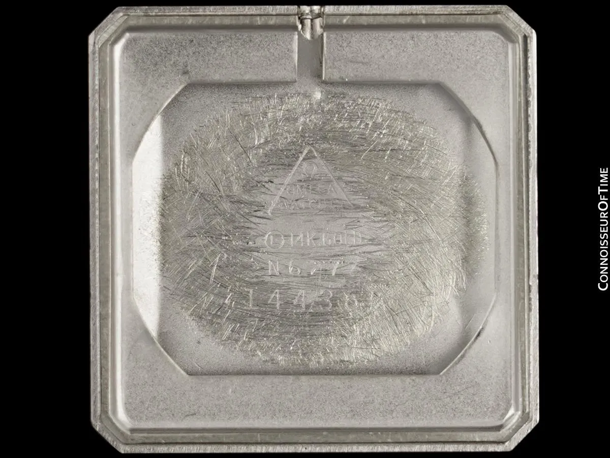 1958 Omega Vintage Mens Handwound Dress Watch - 14K White Gold with Diamonds