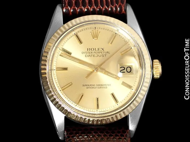 1972 Rolex Vintage Mens 2-Tone Datejust Ref. 1601, Pie Pan Dial - Stainless Steel & 18K Gold
