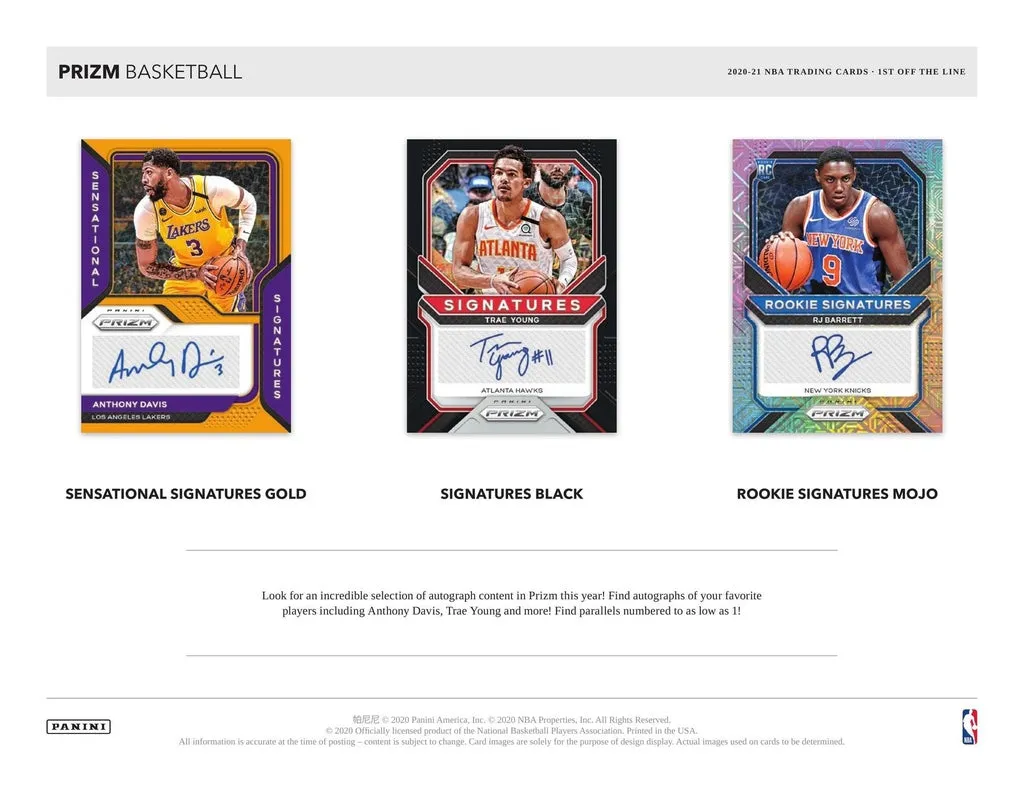 2020-21 Panini Prizm Basketball 1st Off The Line FOTL Hobby