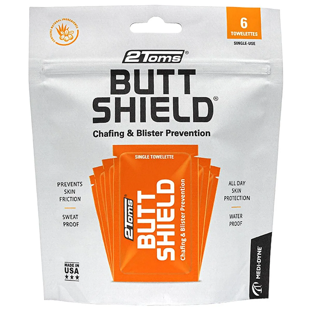 2Toms® ButtShield® Single-Use Towelettes, 6-Pack