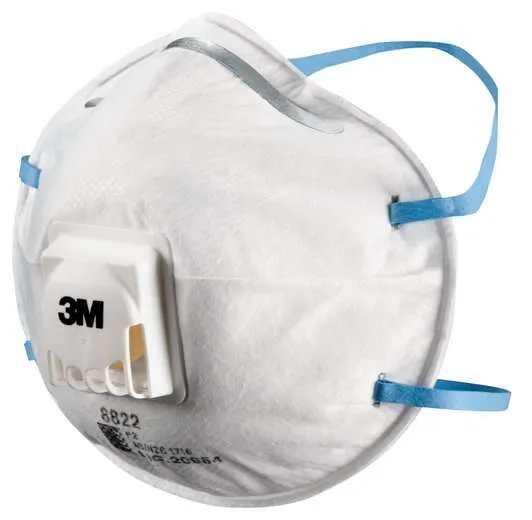 3M Cupped Particulate Respirator 8822, P2, valved, 10/Box, 24 Boxes/Case