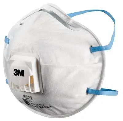 3M Cupped Particulate Respirator 8822, P2, valved, 10/Box, 24 Boxes/Case