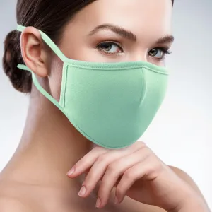 3PCS 2-Layer Reusable 3D Cotton Face Mask with Filter Pocket (Mint)
