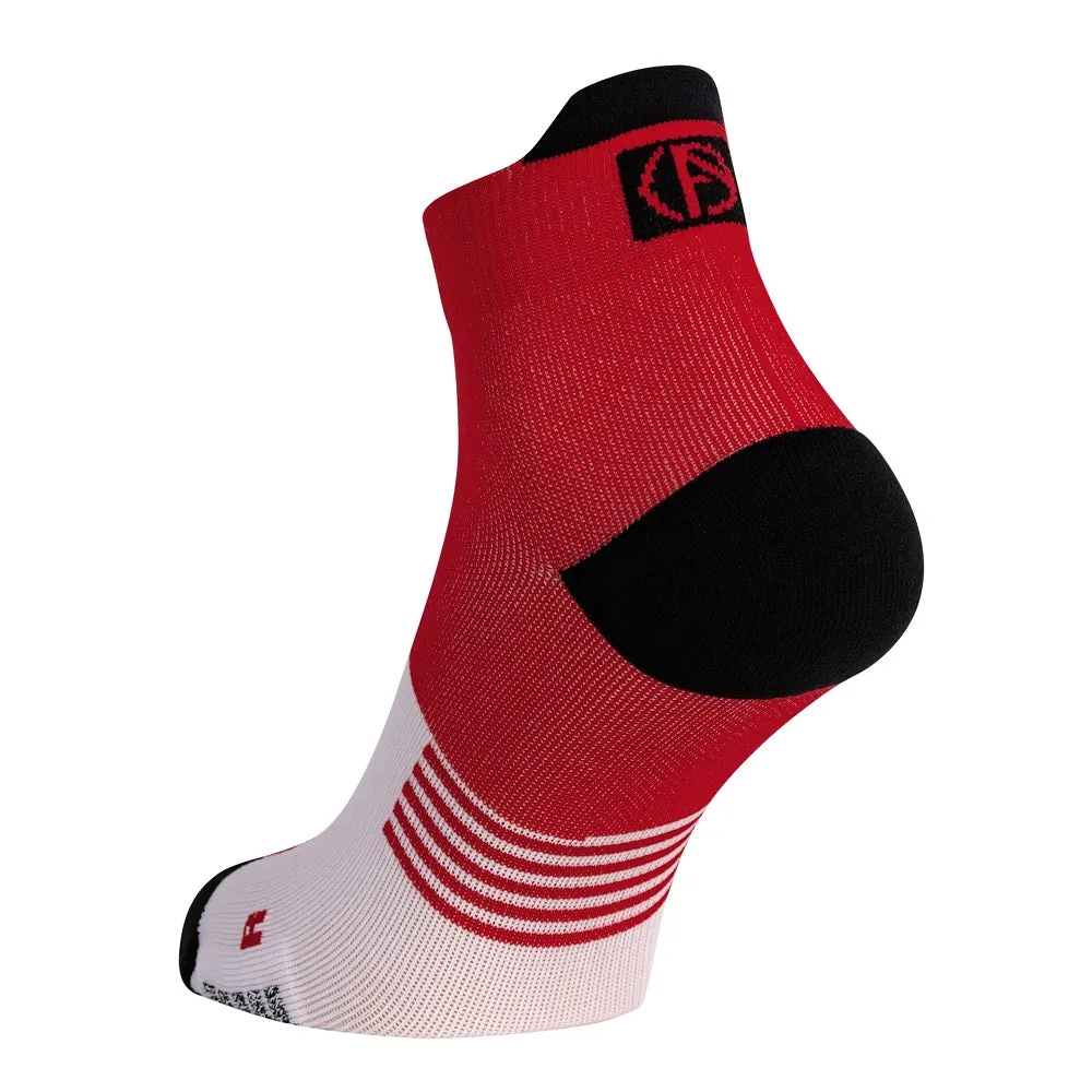 ABSOLUTE360 Performance Running Ankle Socks - Red / White