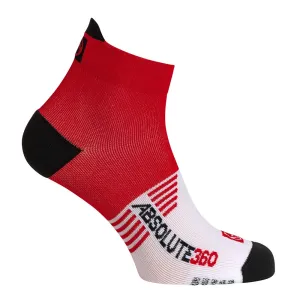 ABSOLUTE360 Performance Running Ankle Socks - Red / White
