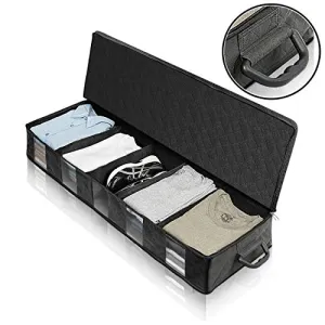 Addie Rose Home Under Bed Storage Bag. Double Layers of Fabric. 5 Flexible Sections. Clear Windows .Clothing and Shoe Storage. Closet Organizer, Underbed Storage, Closet, Dorm, Shoe Organizer