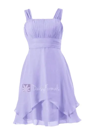 Affordable Lavender Chiffon Bridesmaid Dress Short Formal Dress W/Flowing Layers(BM912)