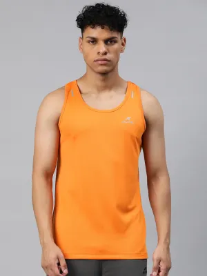 Alcis Men Orange Anti Static Slim Fit T-shirt