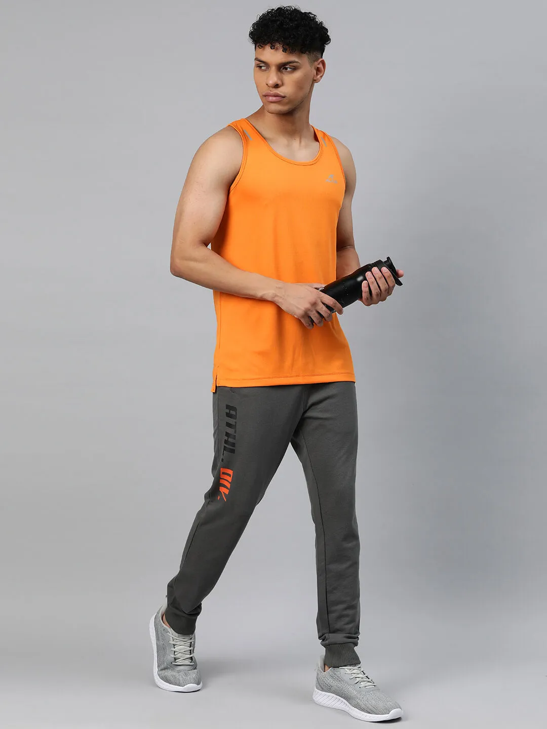 Alcis Men Orange Anti Static Slim Fit T-shirt