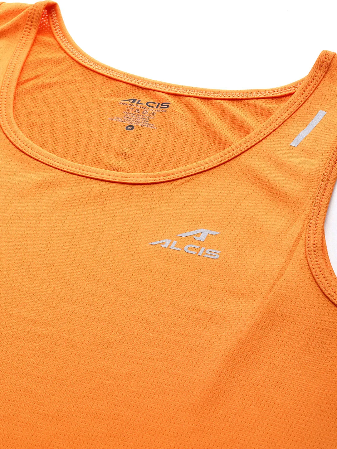 Alcis Men Orange Anti Static Slim Fit T-shirt