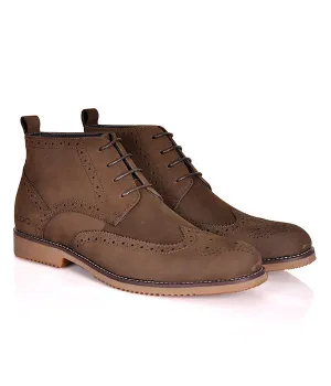 Aldo Coffee Nubuck Leather Boots