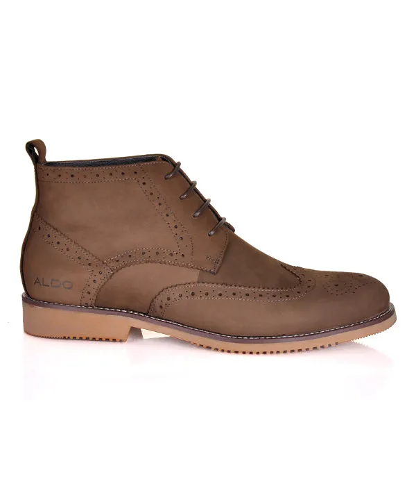 Aldo Coffee Nubuck Leather Boots