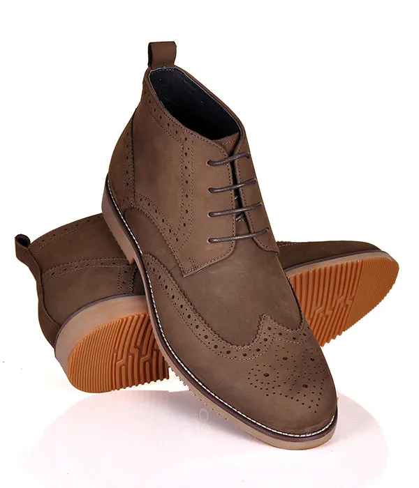 Aldo Coffee Nubuck Leather Boots
