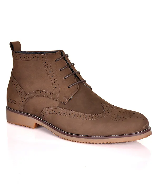 Aldo Coffee Nubuck Leather Boots