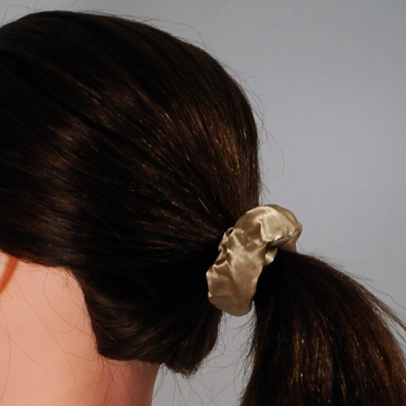 Amelia Beauty, Earth Tones Imitation Silk Scrunchies, 4.5in Diameter, Gentle on Hair, Strong Hold, No Snag, No Dents or Creases. 6 Pack