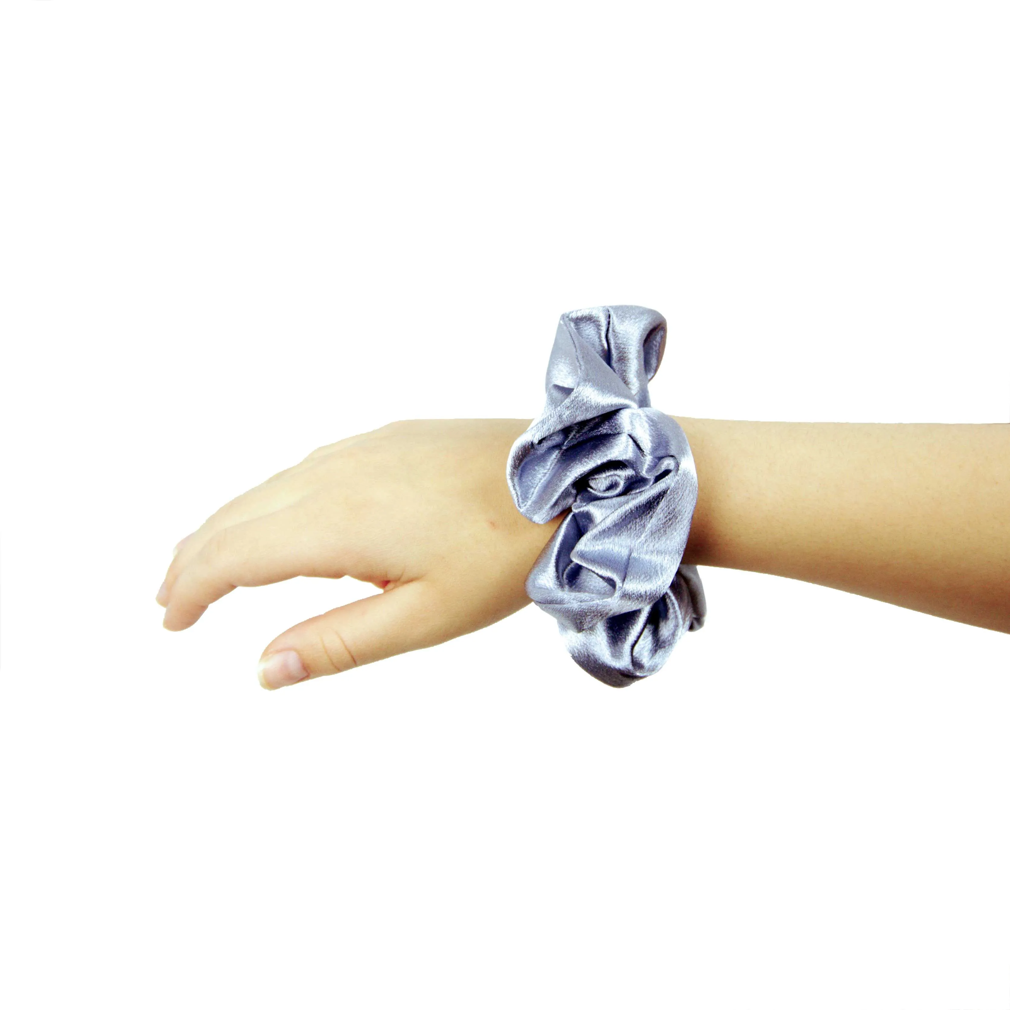 Amelia Beauty, Ocean Mix Imitation Silk Scrunchies, 4.5in Diameter, Gentle on Hair, Strong Hold, No Snag, No Dents or Creases. 6 Pack