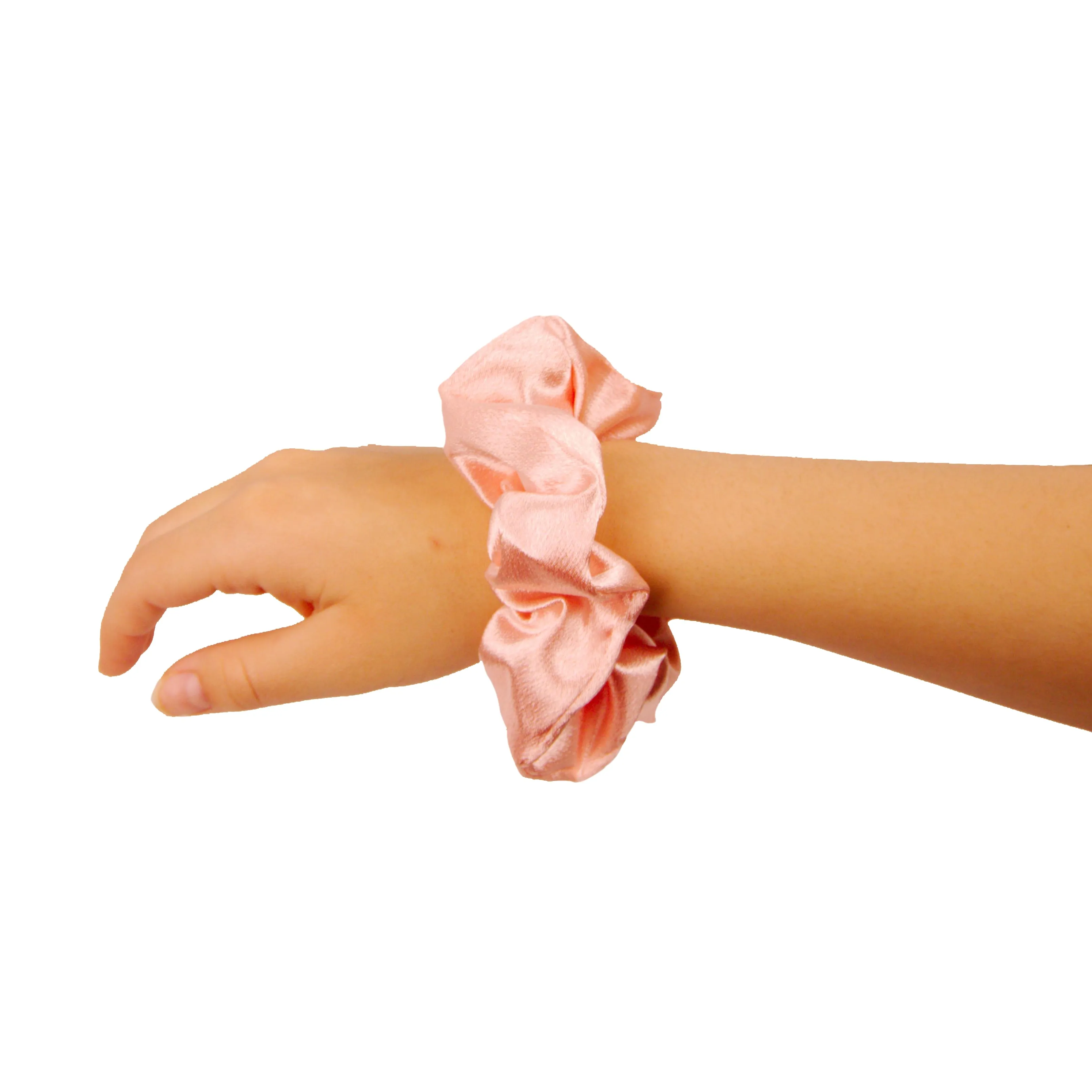 Amelia Beauty, Pastel Mix Imitation Silk Scrunchies, 4.5in Diameter, Gentle on Hair, Strong Hold, No Snag, No Dents or Creases. 6 Pack