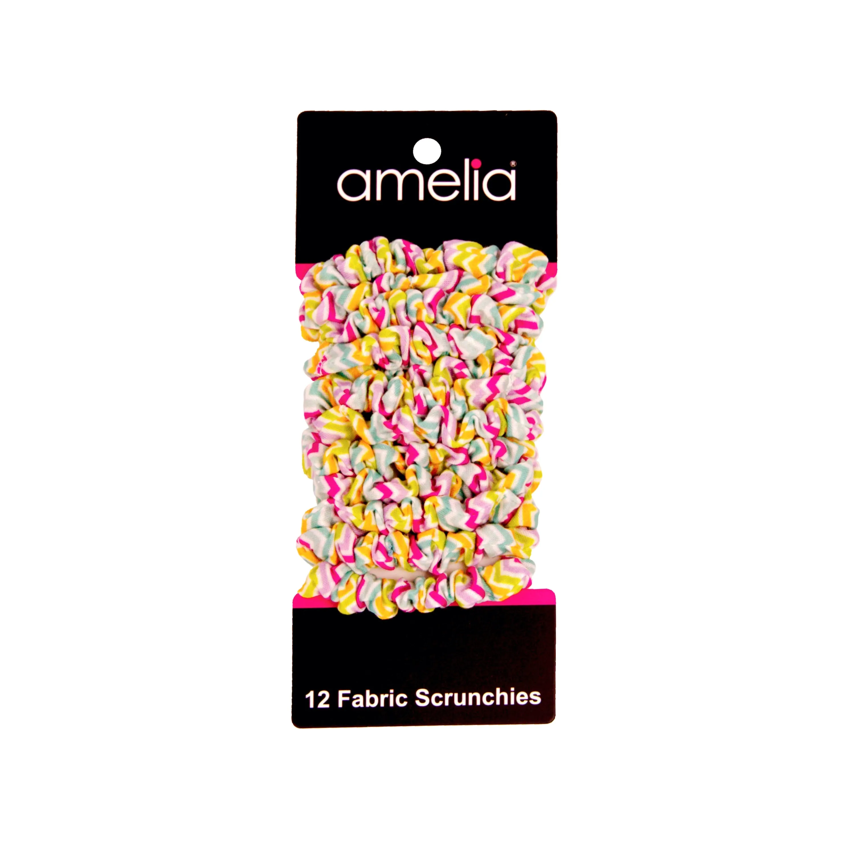 Amelia Beauty, Pastel Stripe Jersey Scrunchies, 2.25in Diameter, Gentle on Hair, Strong Hold, No Snag, No Dents or Creases. 12 Pack
