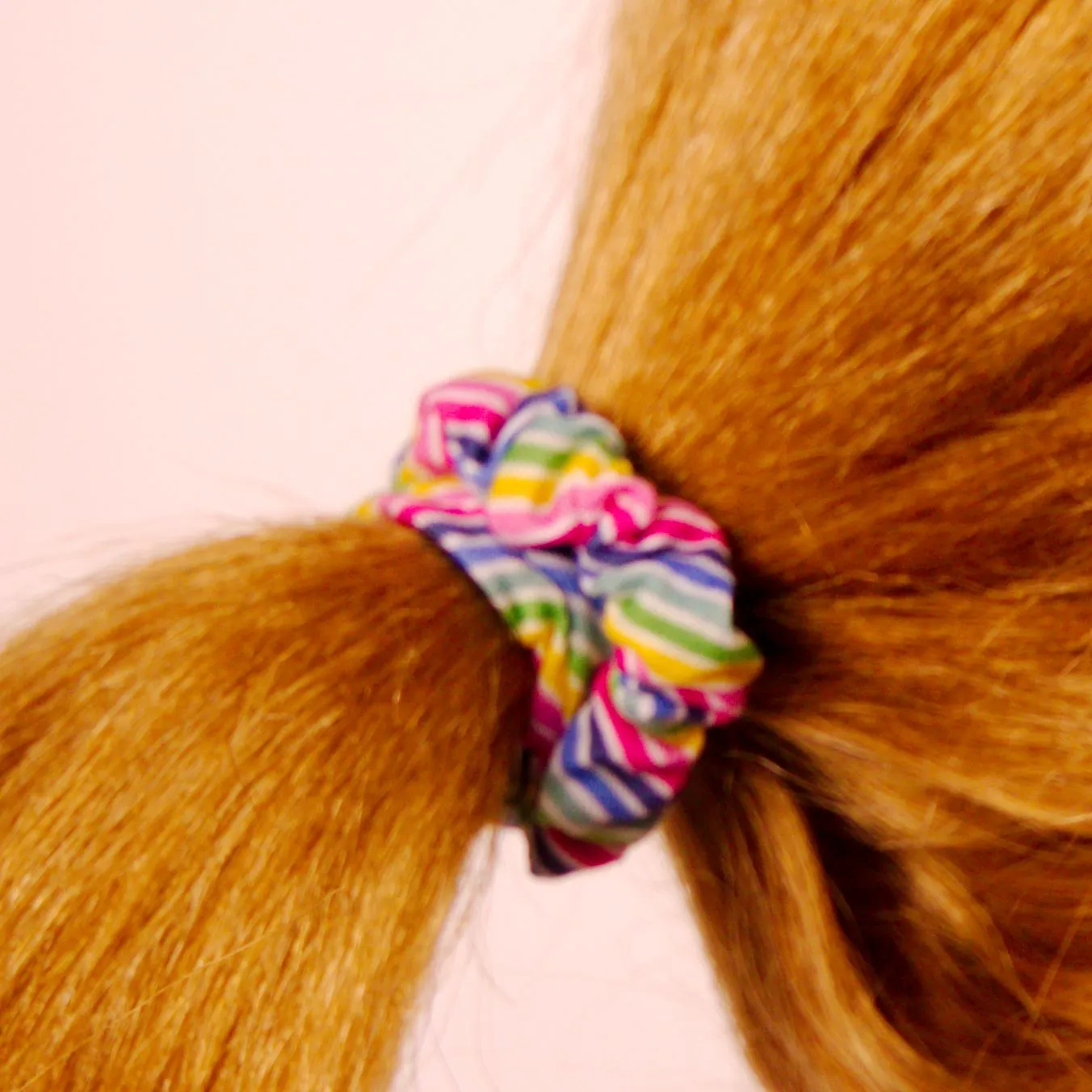 Amelia Beauty, Pastel Stripe Jersey Scrunchies, 2.25in Diameter, Gentle on Hair, Strong Hold, No Snag, No Dents or Creases. 12 Pack