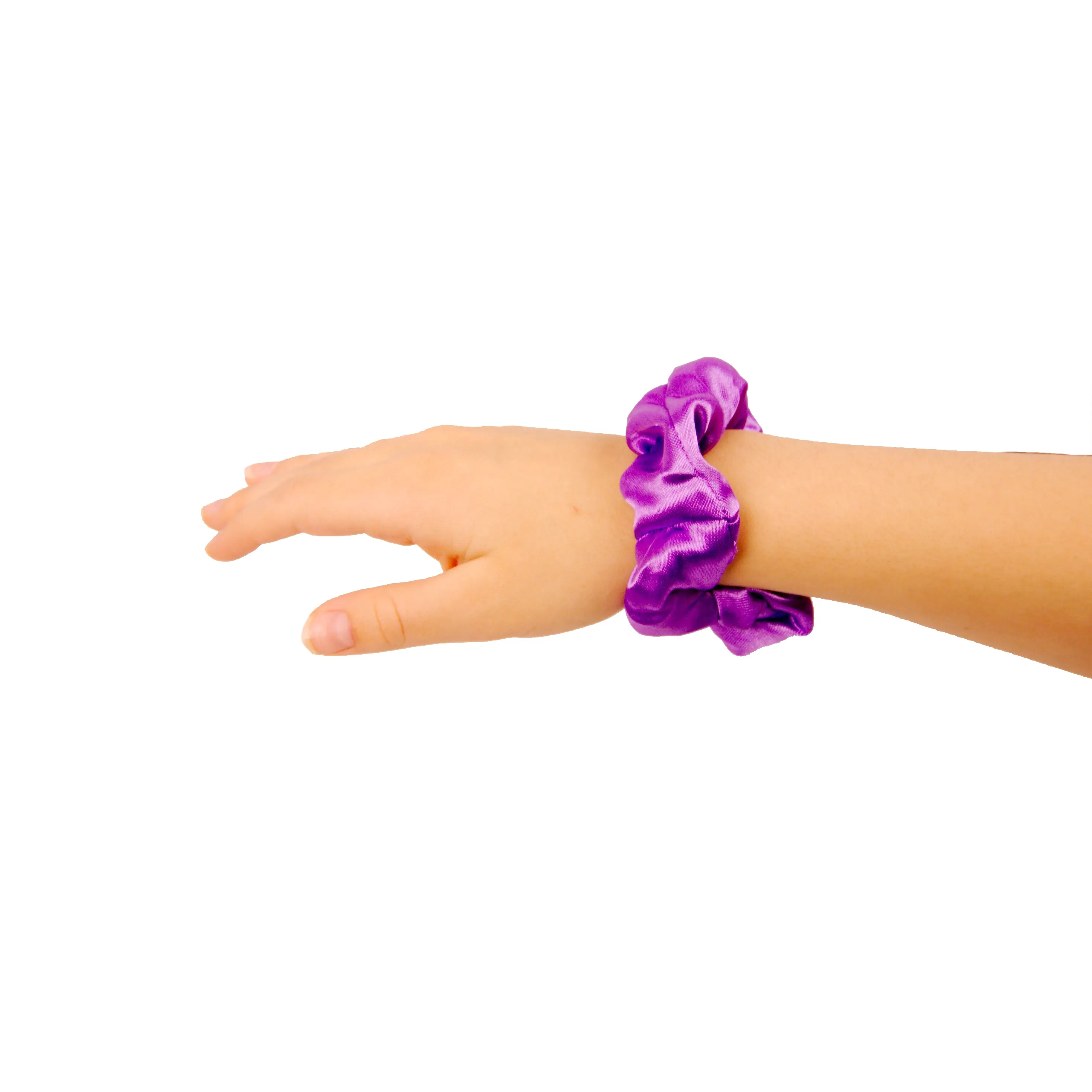 Amelia Beauty Products, Purple Satin Scrunchies, 3.5in Diameter, Gentle on Hair, Strong Hold, No Snag, No Dents or Creases. 8 Pack