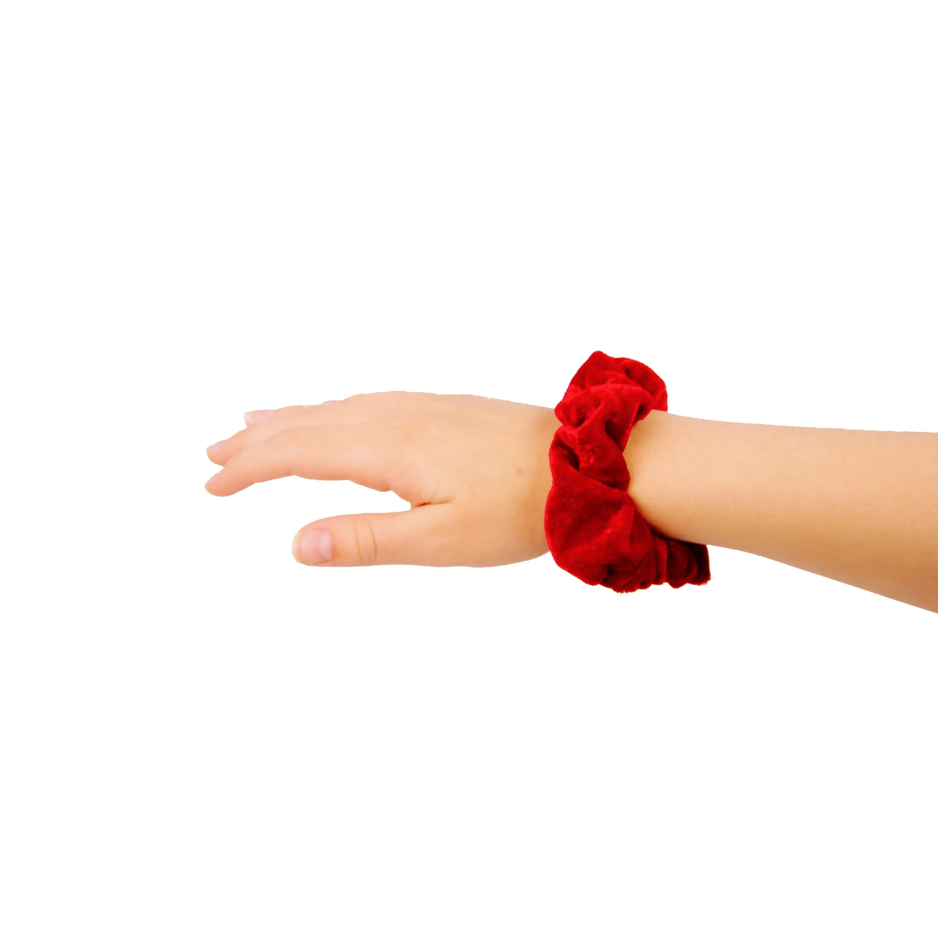Amelia Beauty, Reds Mix Velvet Scrunchies, 3.5in Diameter, Gentle on Hair, Strong Hold, No Snag, No Dents or Creases. 8 Pack