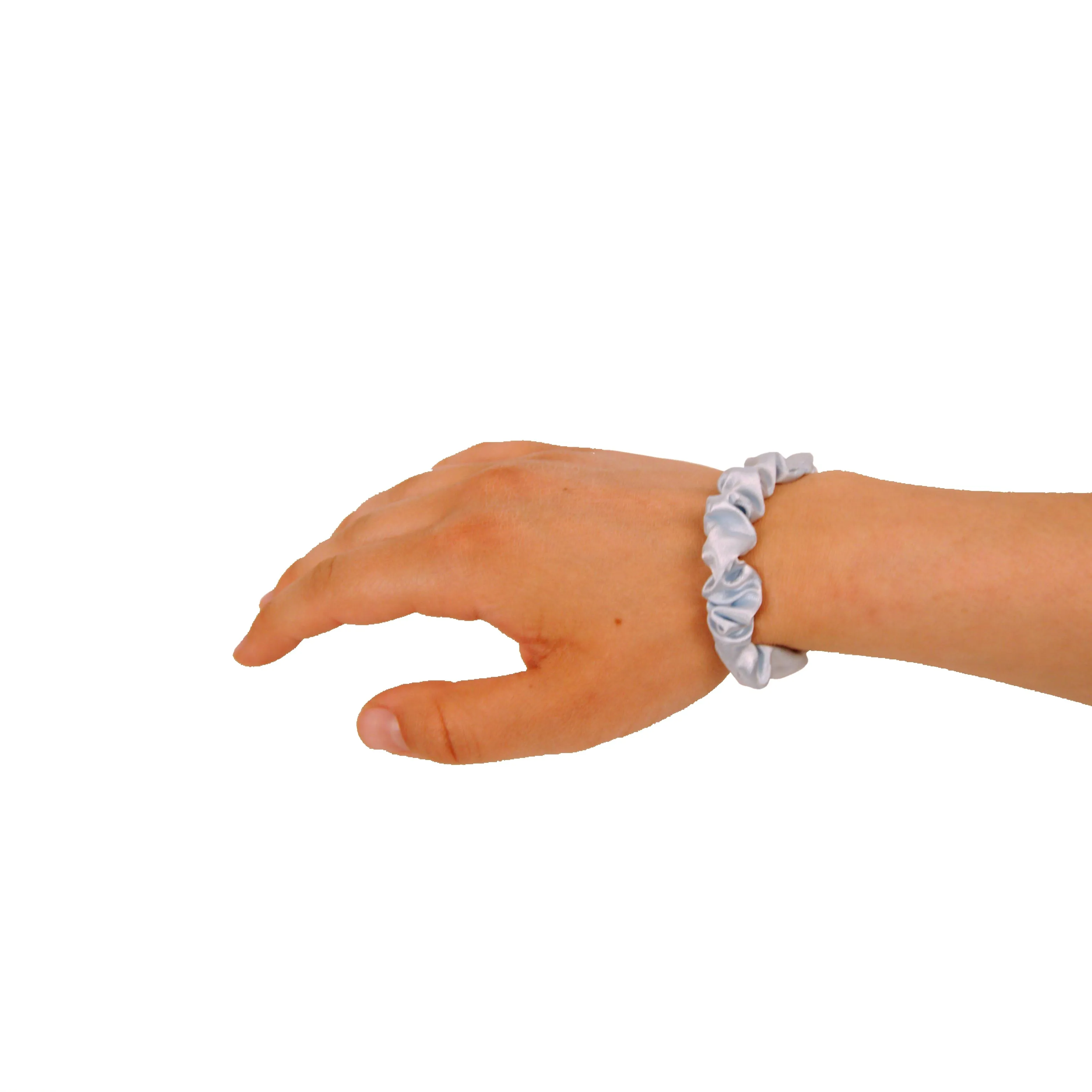 Amelia Beauty, Sky Satin Scrunchies, 2.25in Diameter, Gentle on Hair, Strong Hold, No Snag, No Dents or Creases. 12 Pack