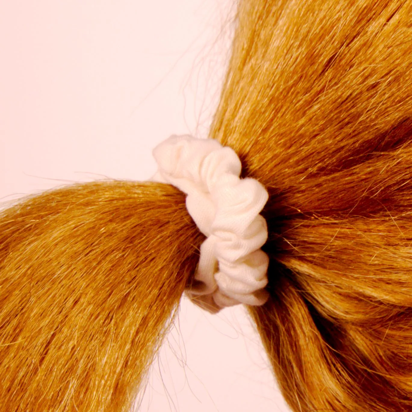 Amelia Beauty, White Jersey Scrunchies, 2.25in Diameter, Gentle on Hair, Strong Hold, No Snag, No Dents or Creases. 12 Pack