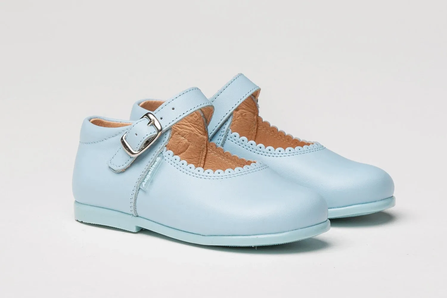 Angelitos - Baby Blue Leather Maryjane 500