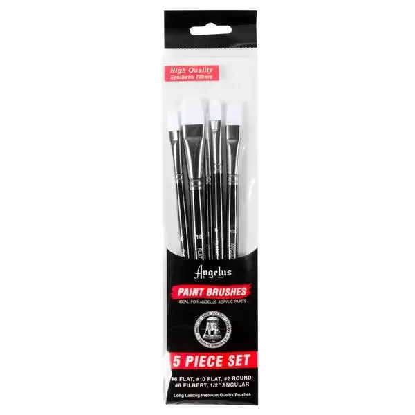 Angelus 5 Piece Brush set Ideal for any Acrylic Paint