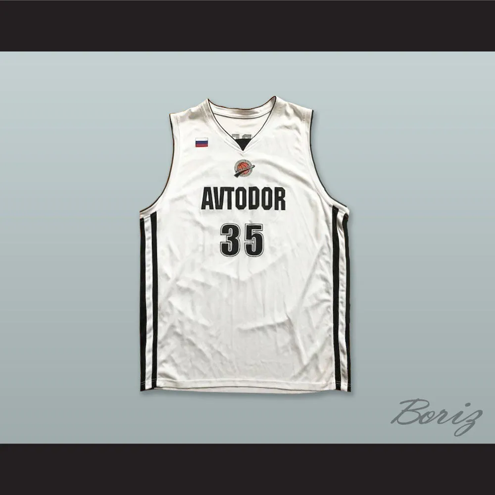 Artem Zabelin 35 BC Avtodor Saratov Russia White Basketball Jersey