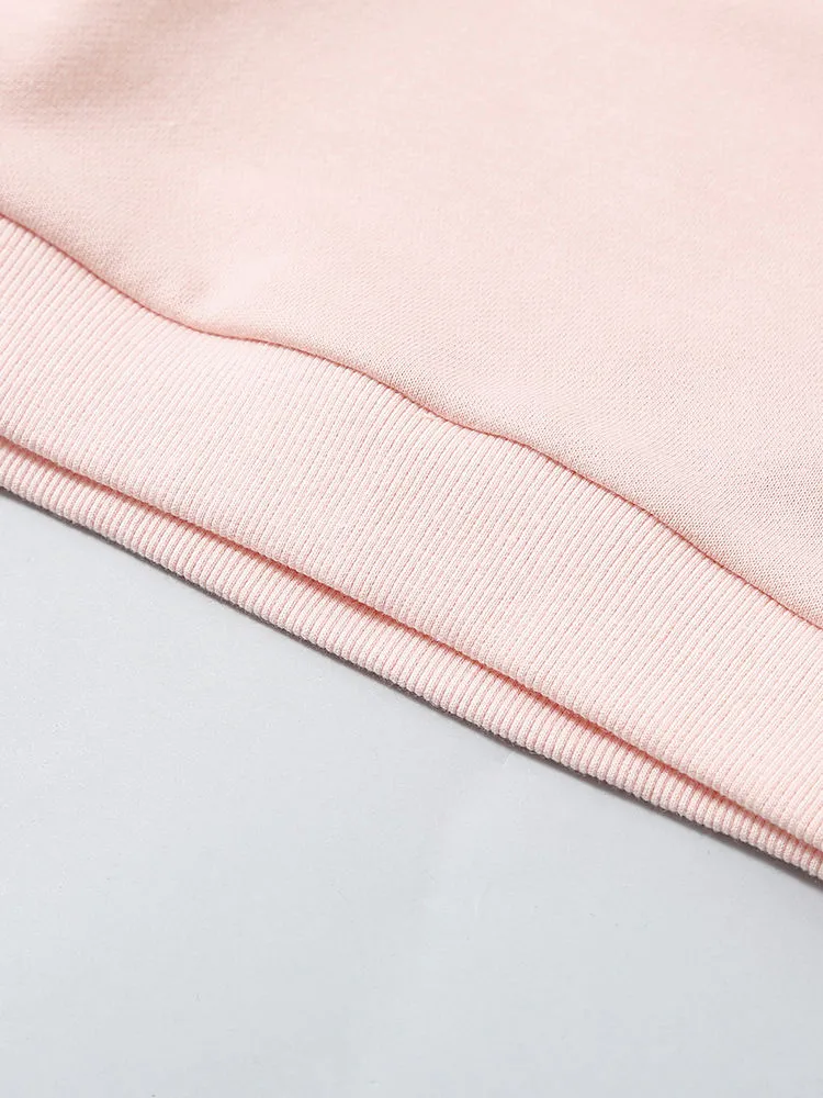 Baby Toddler One Off Shoulder Pink Ruffled Sweatshirt