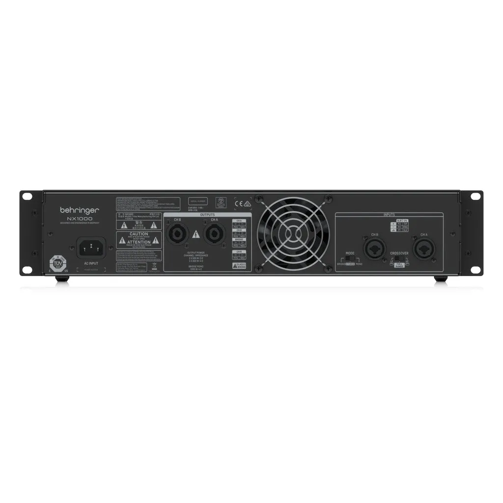 Behringer NX1000 Power Amplifier W/smartsense