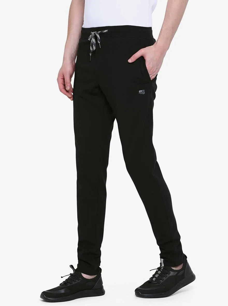 Black Solid Regular Fit Track Pant | JadeBlue