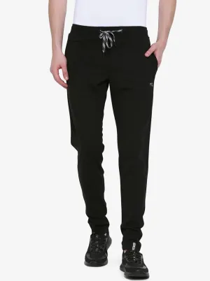 Black Solid Regular Fit Track Pant | JadeBlue