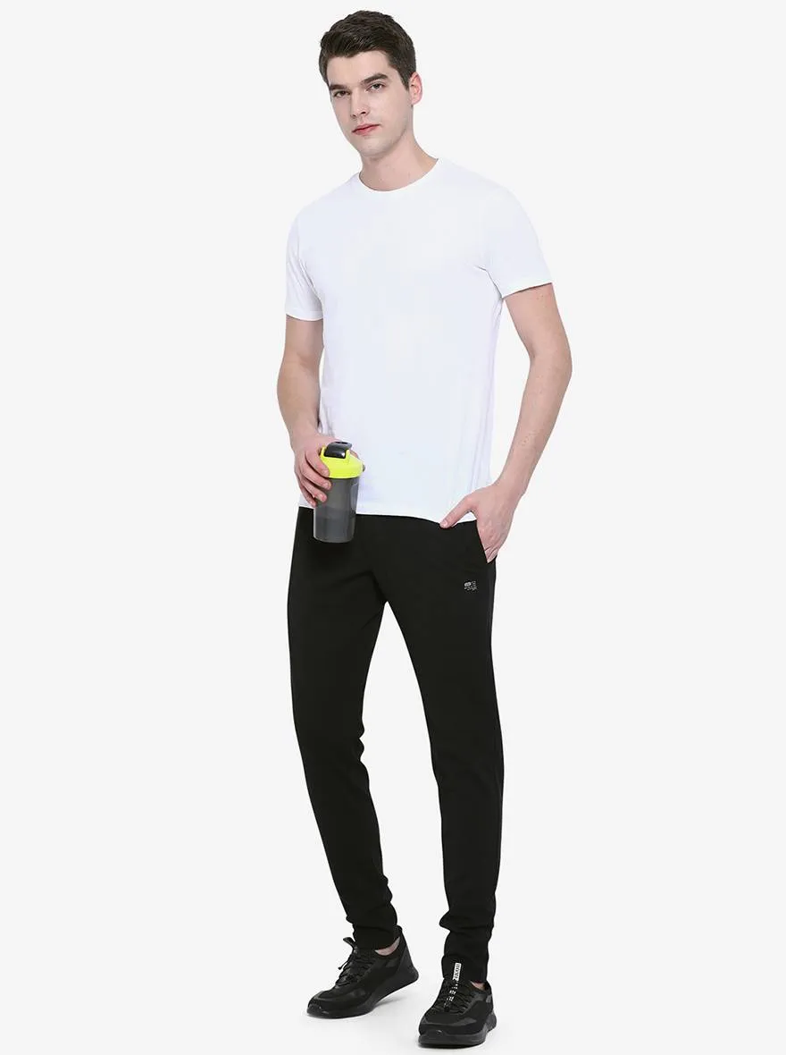 Black Solid Regular Fit Track Pant | JadeBlue