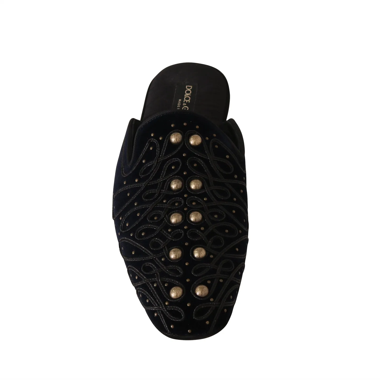 Blue Black Velvet Velvet Sandals Slippers
