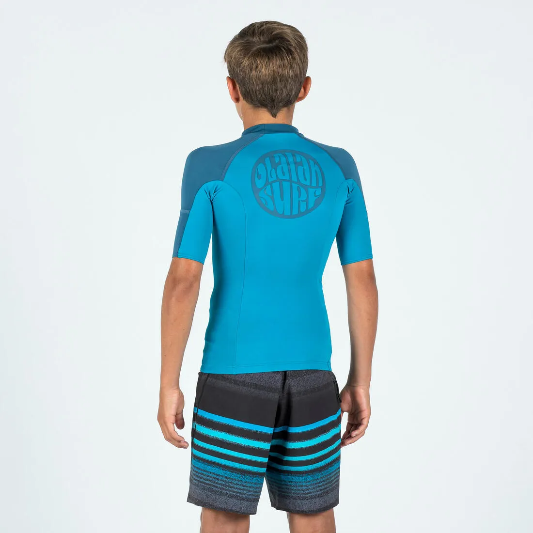 Boy’s surfing anti-UV short-sleeved T-shirt - 500