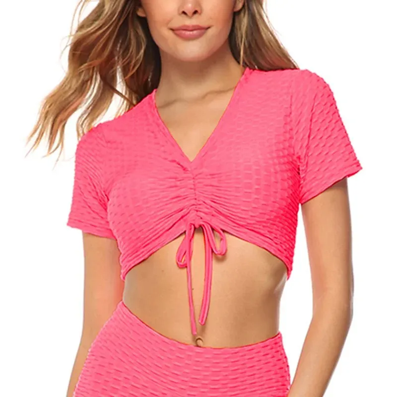 Breathable Yoga Short and Sleeve Sports Top