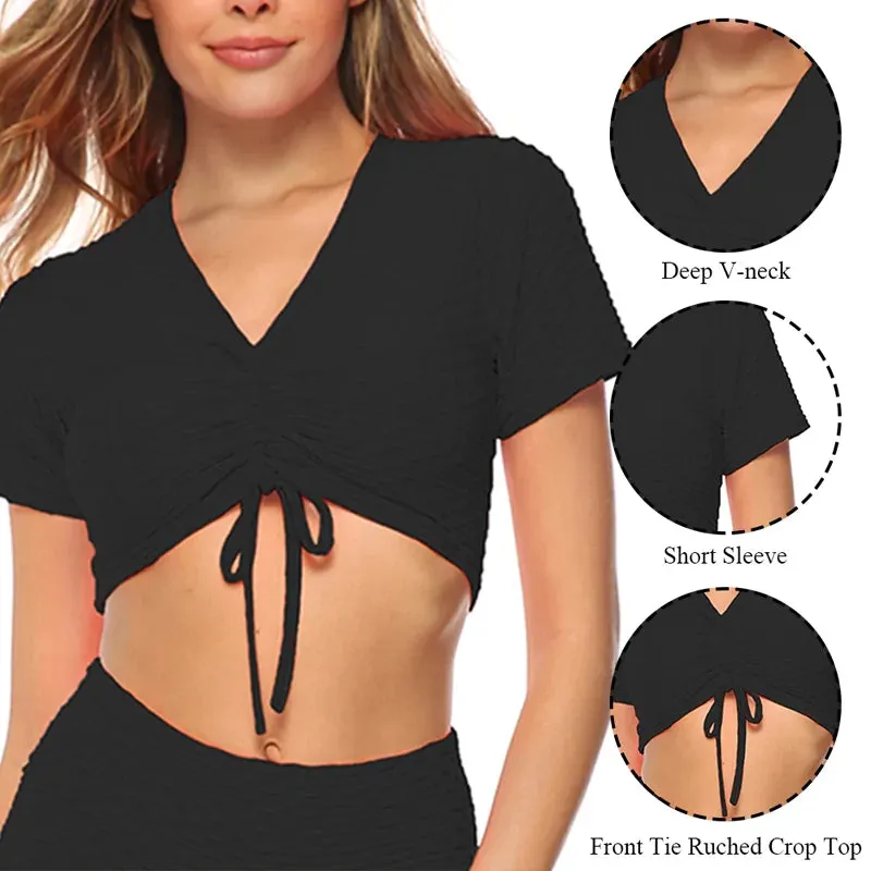 Breathable Yoga Short and Sleeve Sports Top