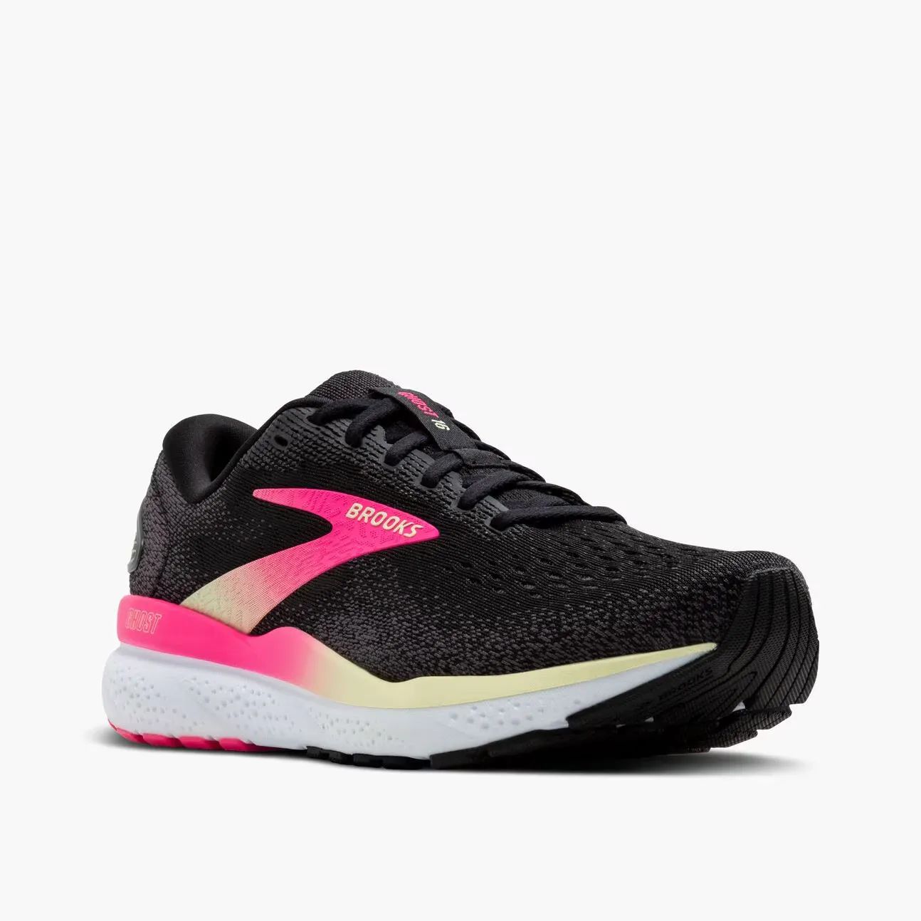 Brooks Women's Ghost 16 - Black/Pink/Yellow
