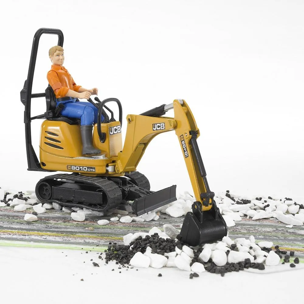 Bruder JCB Micro Excavator 8010 CTS with Construction Worker