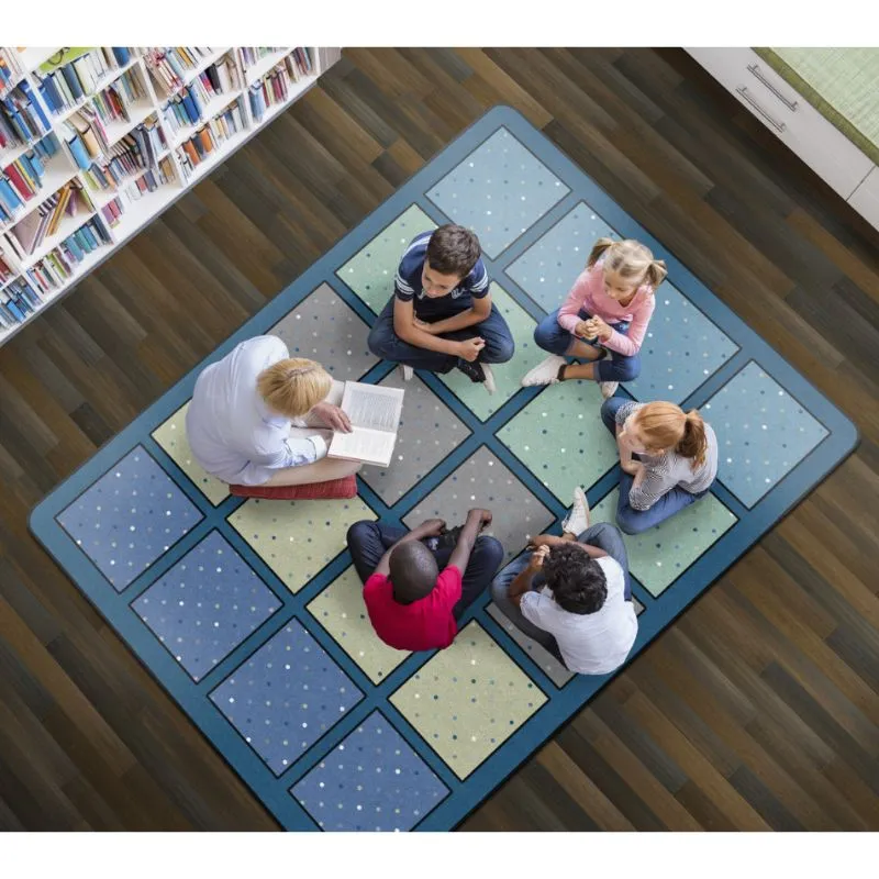 Calming Happy Squares Seating Rug
