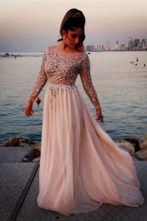 Cheap Long Sleeves Prom Dresses Long, Cocktail Evening Dresses for Woman, MP169