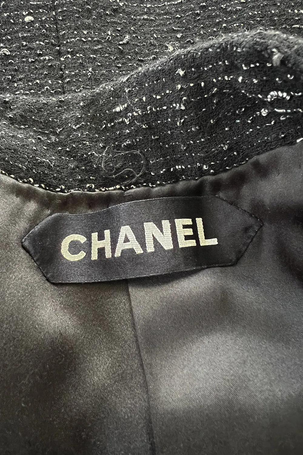 Chic Fall 2004 Chanel by Karl Lagerfeld Haute Couture Black & White Boucle Runway Dress & Jacket