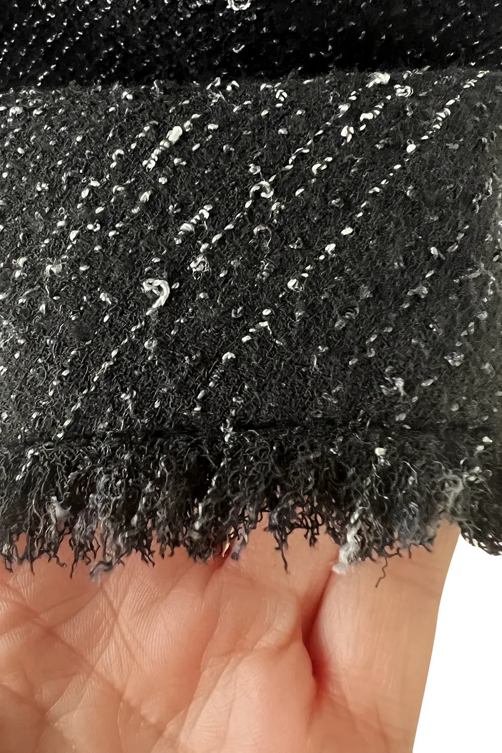 Chic Fall 2004 Chanel by Karl Lagerfeld Haute Couture Black & White Boucle Runway Dress & Jacket