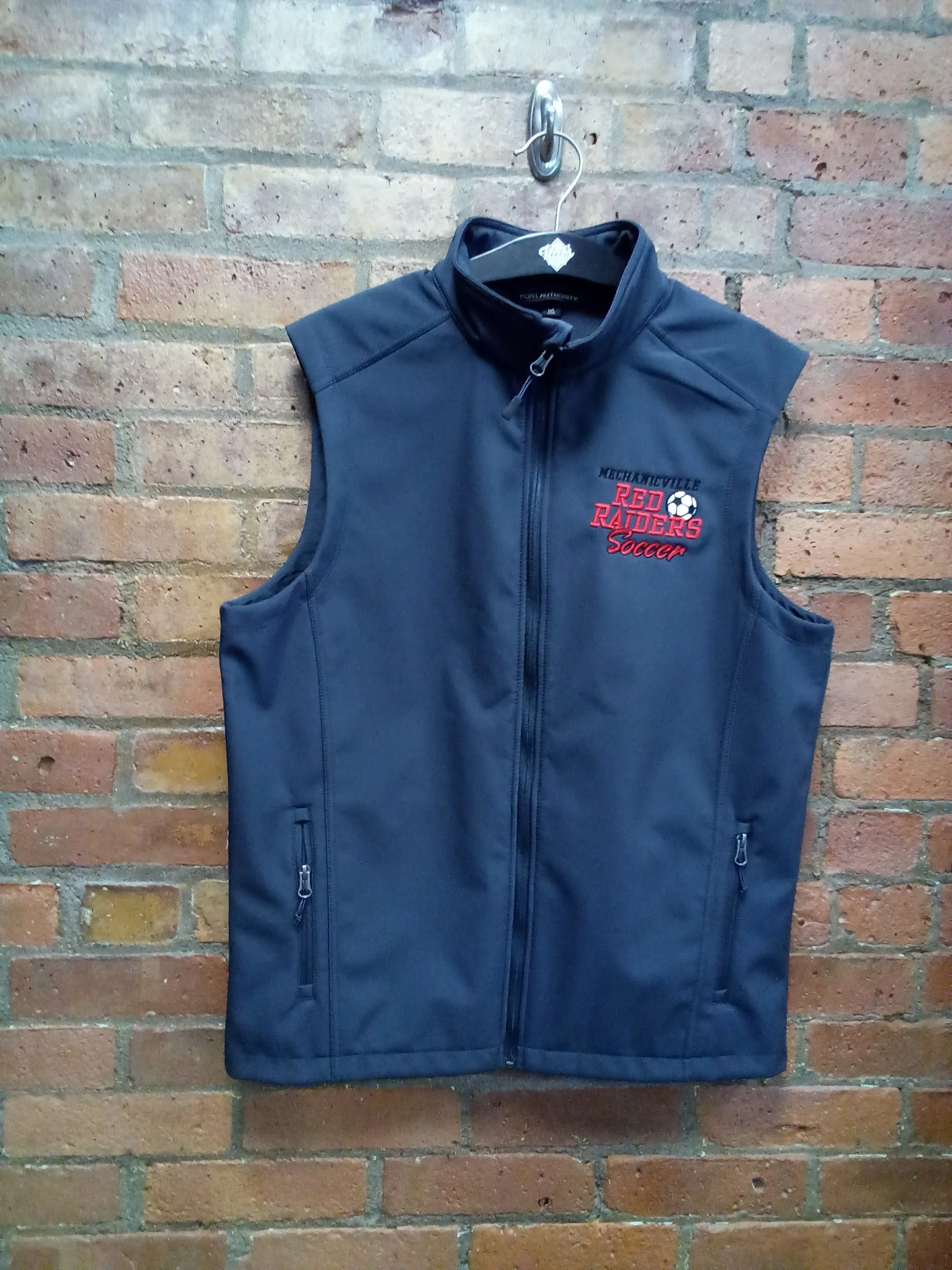 CLEARANCE - Mechaicville Red Raiders Soccer Soft Shell Vest - Size Medium