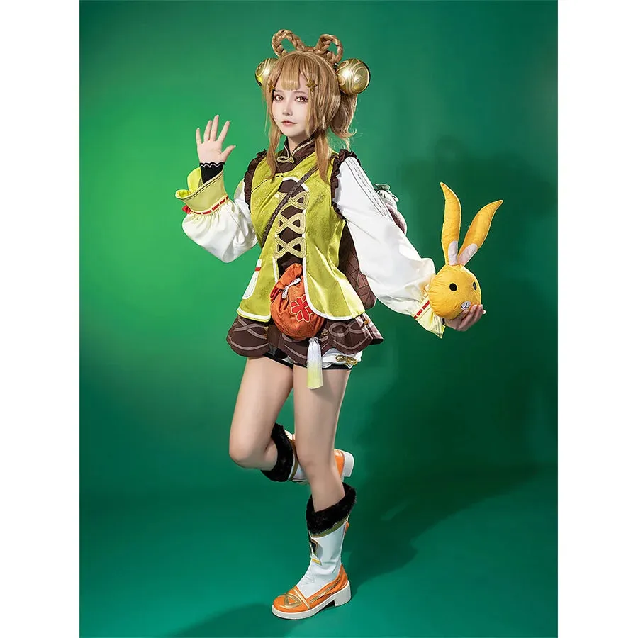 【CLEARANCE】Genshin Impact Yaoyao Cosplay Costume C07225  AAA